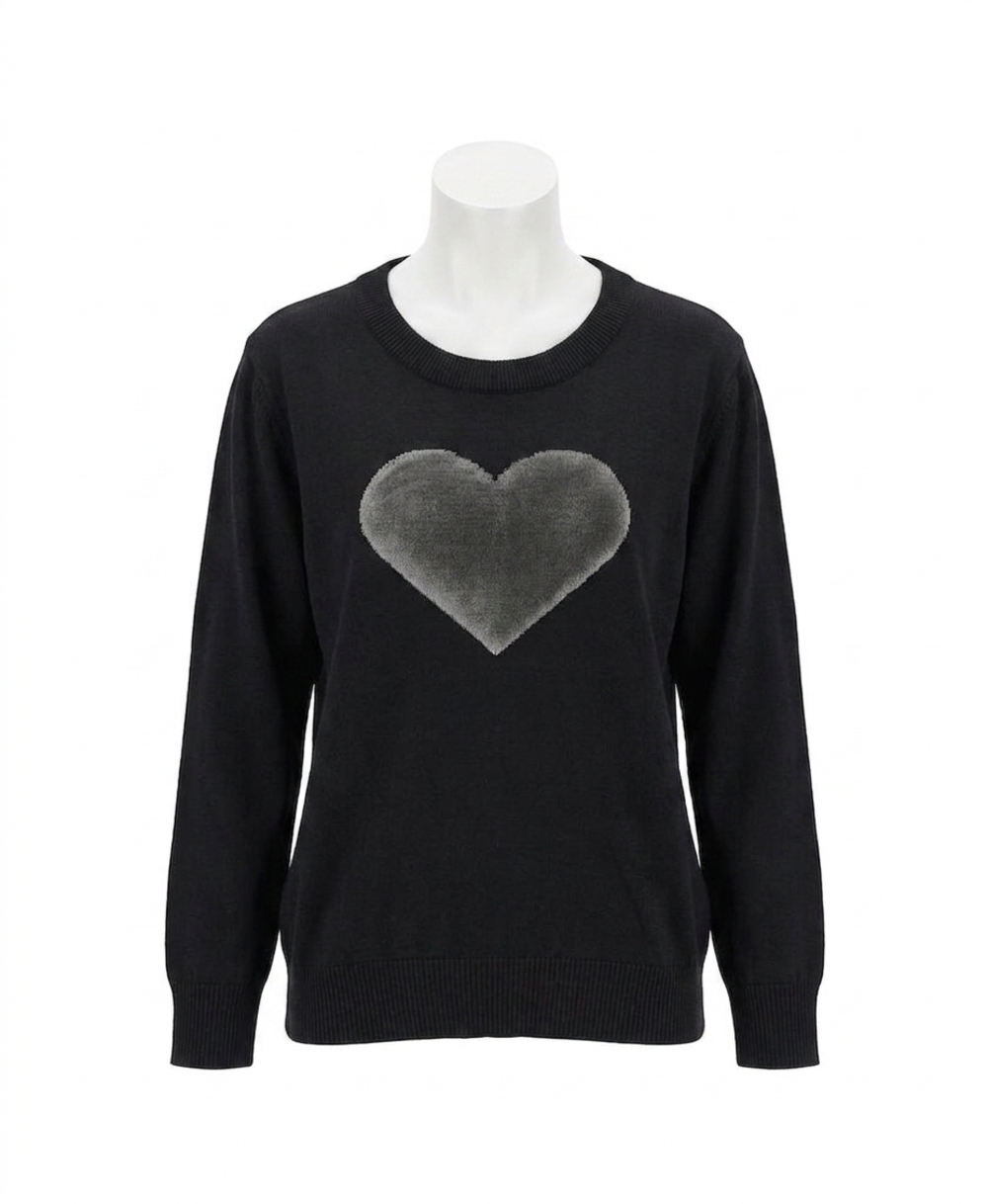 NEW ANGEL APPAREL heart knit top in black